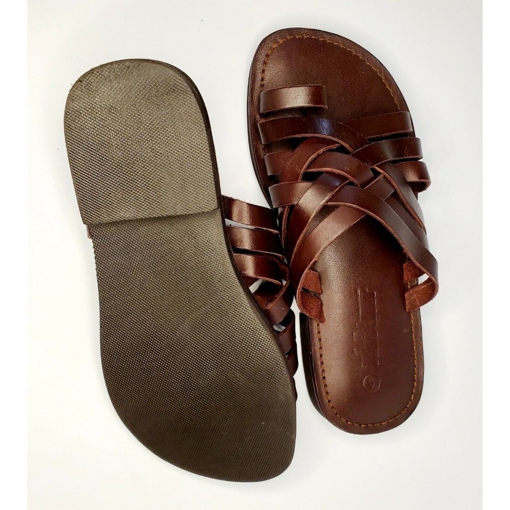BRAND NEW LEATHER JOLLY KNOCKER ROMAN SANDALS WITH TOE STRAP UNISEX ADULT'S - Picture 2 of 10